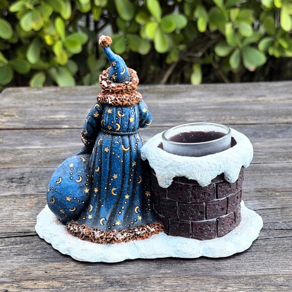 Vintage 2000 Lang Candles FIGURAL Candle Holder PREPARING FOR A VISIT Santa - Picture 6 of 11